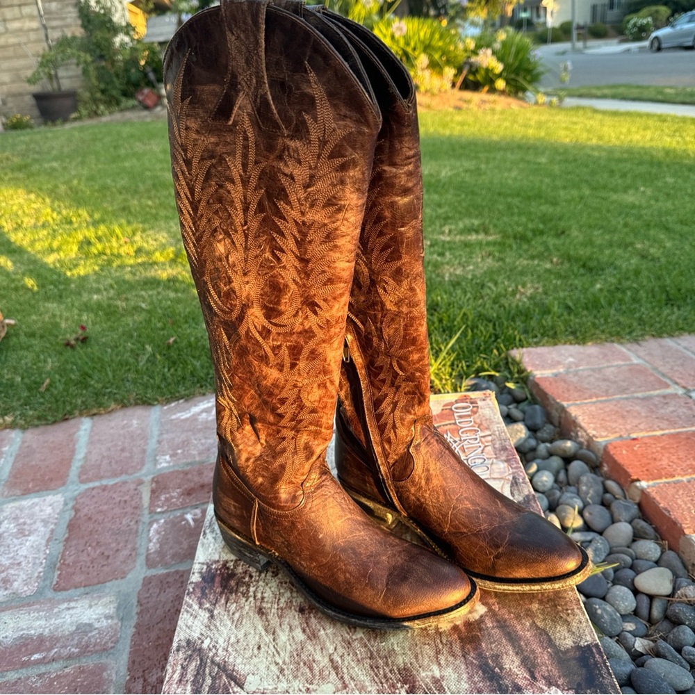 NEW in Box Old Gringo Mayra 18” Tall Brown Western Cowboy Boots 7.5 Chocolate